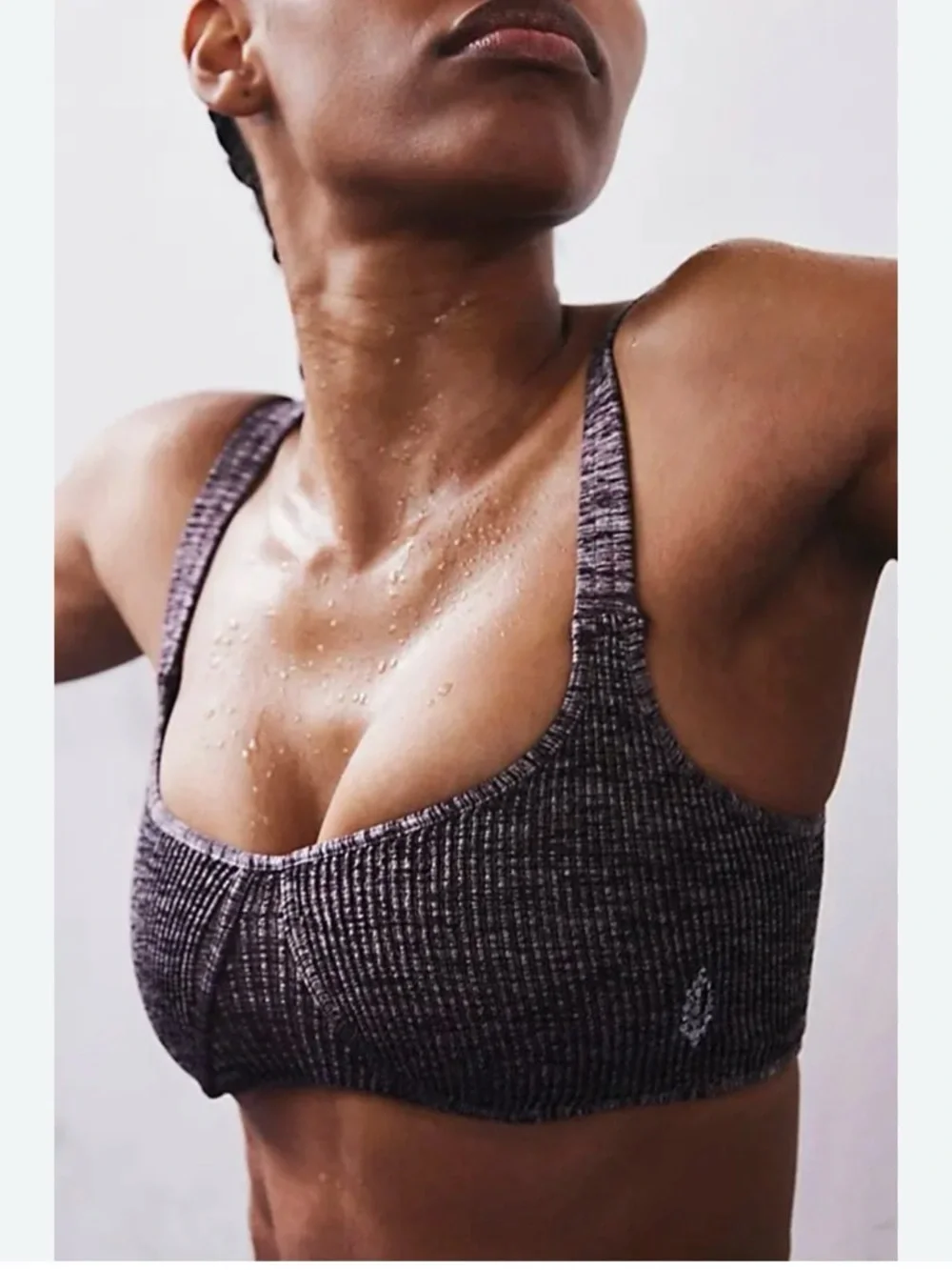 FP Movement by Free People Ribbed Sports Bra - Heather Plum - Picture 1 of 5